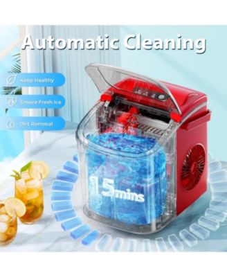 Countertop Ice Maker — Portable, Self-Cleaning, 26.5 lb/24H, 9 Bullet Cubes in 6 Min, Includes Basket & Scoop — Home, Kitchen, Office, Bar, RV