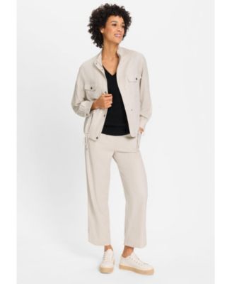 Women's Funnel Neck Linen Blend Jacket