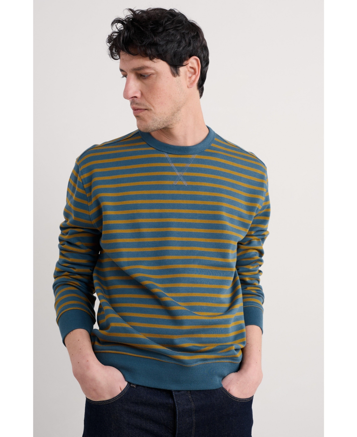 Men's Bolitho Striped Sweatshirt - Breton pool oak