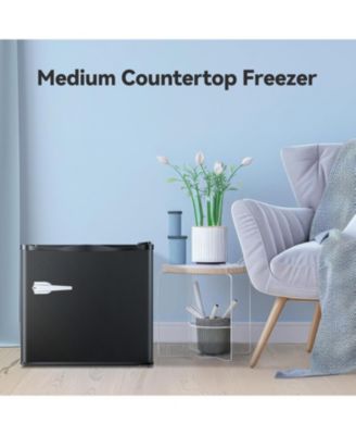 Mini Freezer, 1.2 Cu. Ft Small Upright Freezer with Handle, Removable Shelves, 7-Level Adjustable Thermostat, Low Noise Freezer