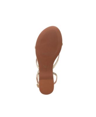 LUZ Women's Strappy Ankle Wrap Flat Leather Sandals