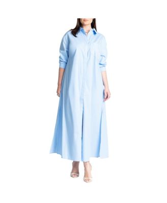 Women's Collared Maxi Shirt Dress