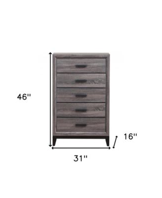 Solid Wood Five-Drawer Chest for Bedroom Storage and Organization