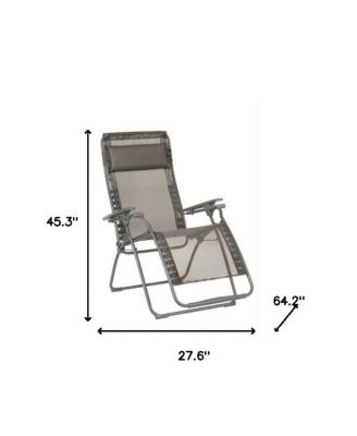Graphite Metal Outdoor Zero Gravity Chair with Matching Cushion