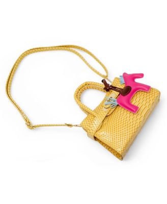 Girls Crocodile Pony Handbag, Orange
