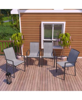 Aluminium Frame with Stackable Dining Chairs