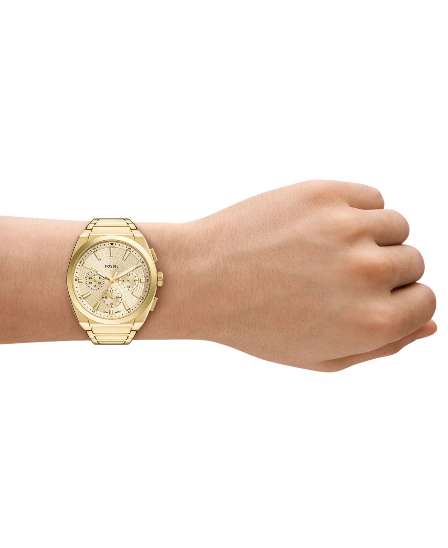 Мужские часы Fossil Everett Chronograph Gold-Tone Stainless Steel Watch 44mm — фото 4