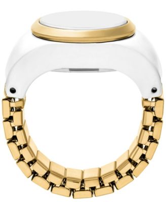 Women's Two-Hand Gold-Tone Stainless Steel Ring Watch, 15mm