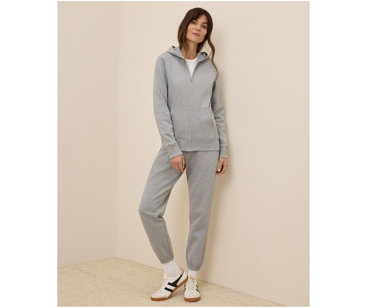 Женское худи Pact Organic Cotton Cloud Brushed Fleece Zip, цвет: Меланжевый серый — фото 3