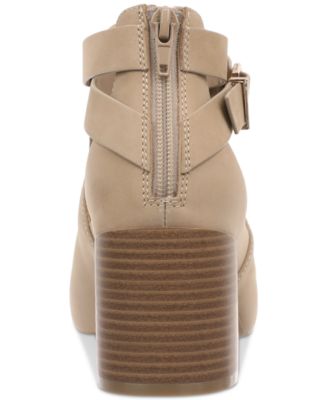 Women's Gaell Leather Block Heel Peep Toe Shooties, Created for Macy's