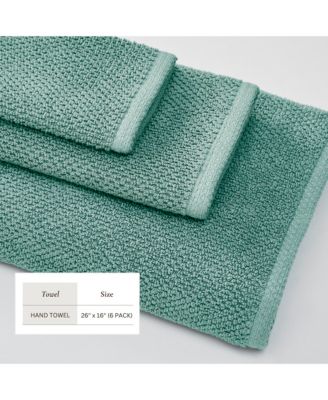 Textured Cotton Hand Towel Set, 6-Piece