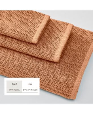 Cotton Textured 4-Piece Bath Towel Set