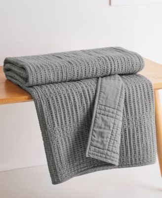 Cloud Waffle Textured Quilted Throw, 50" x 60"