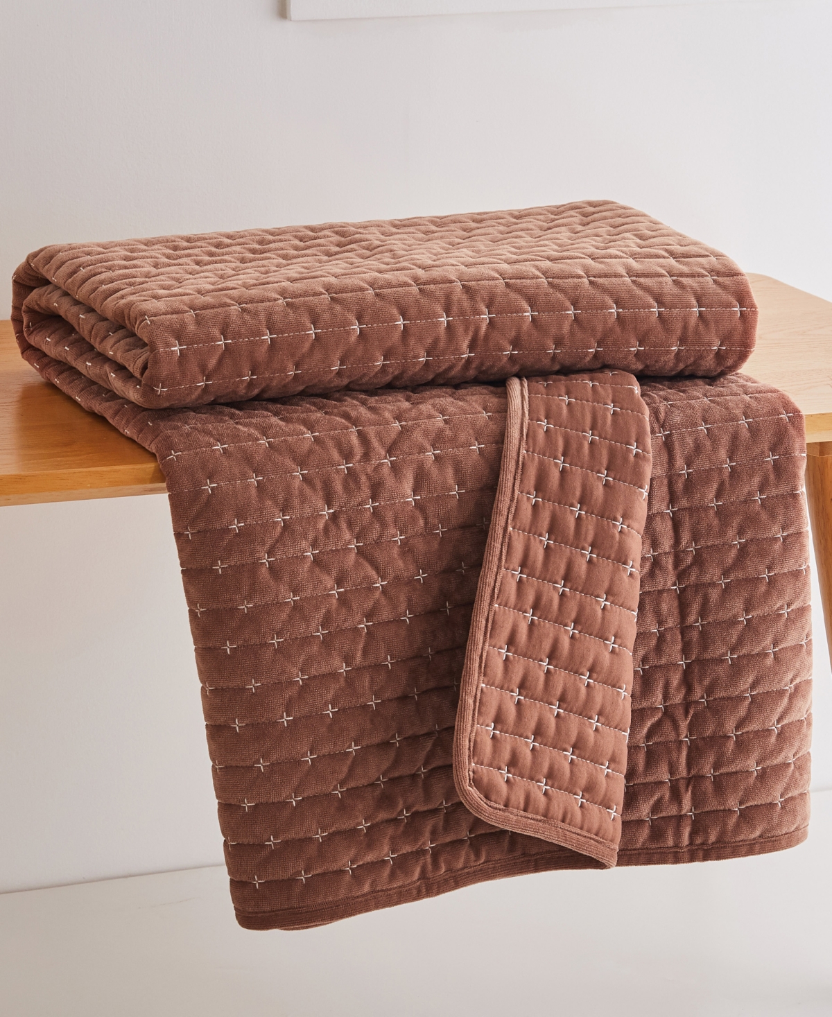 Levtex Velvet Stitch Reversible Quilted Throw, 50" X 60"