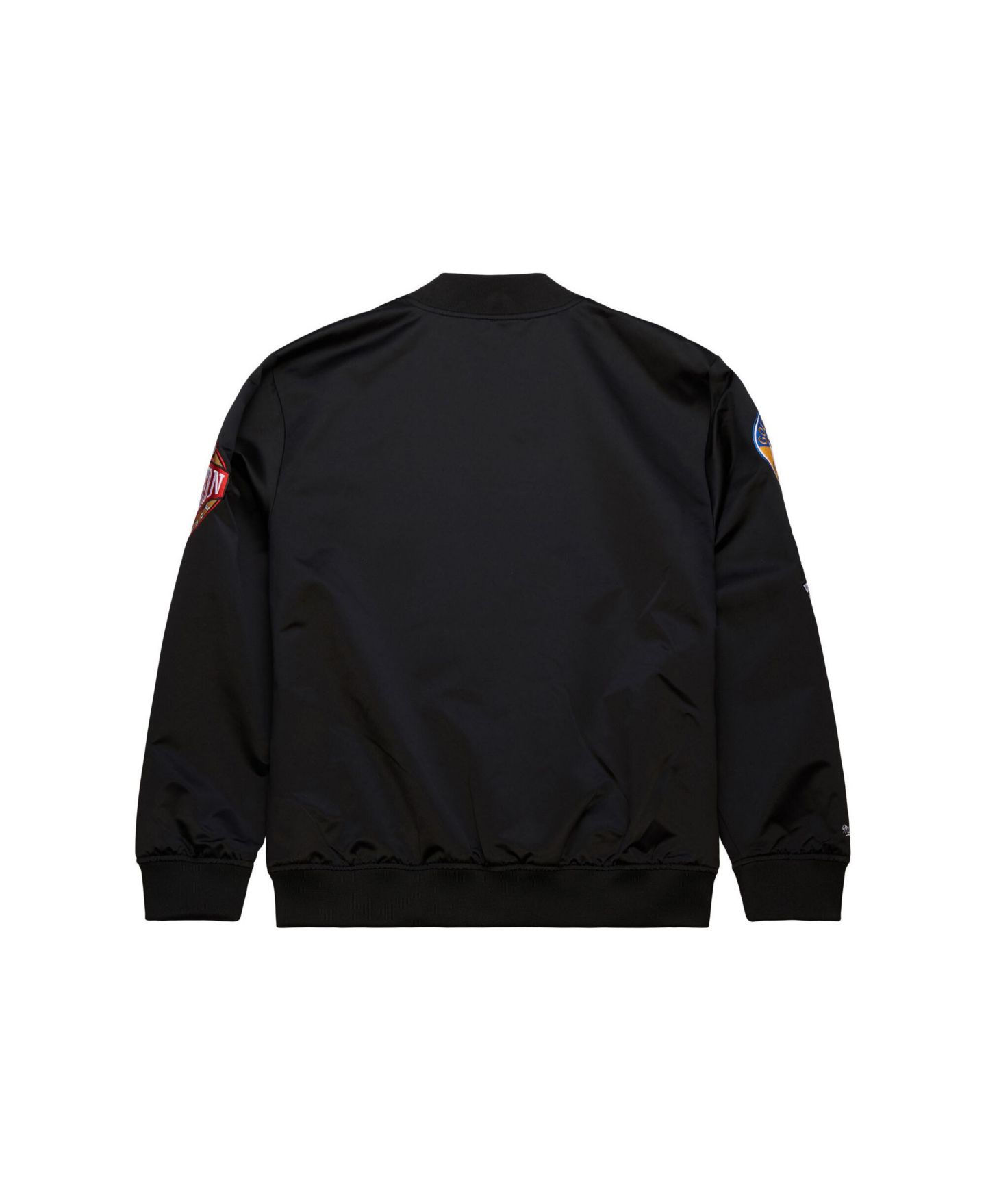 Мужская куртка Mitchell & Ness Black Golden State Warriors Blackout Collection Vintage Full-Snap Satin — фото 2