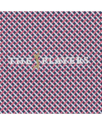 Men's Navy THE PLAYERS ProDry Lattice Print Lisle Polo Shirt