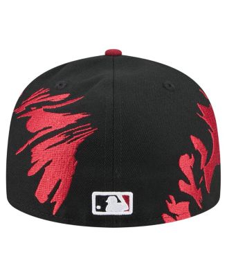 Men's Black/Red Arizona Diamondbacks Retro Pattern 59FIFTY Hat