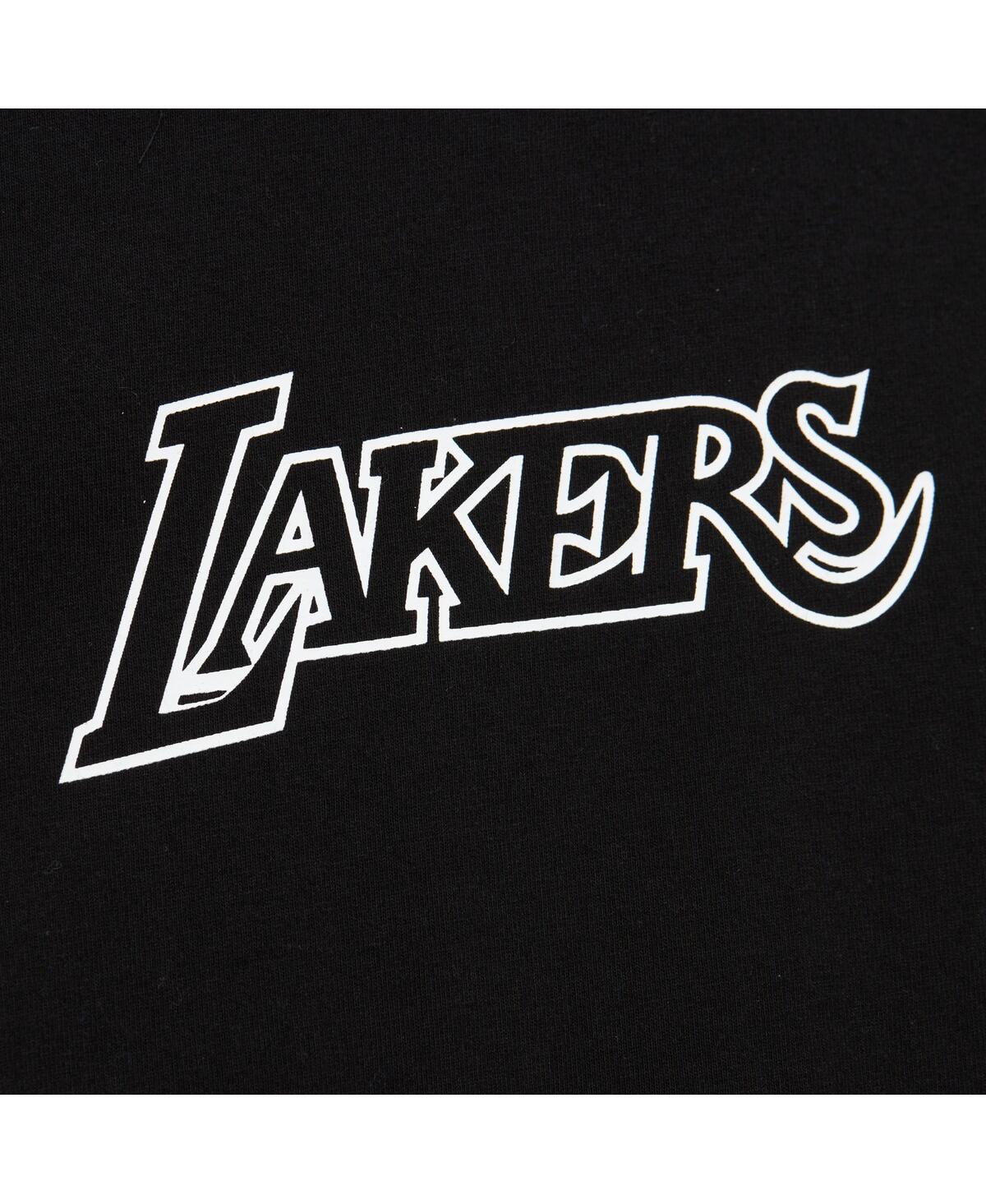 Mitchell & Ness Men's Black Los Angeles Lakers Hardwood Classics Contrast 2k Graphic T-shirt In Black