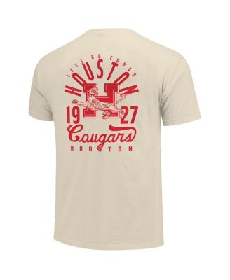 Men's Cream Houston Cougars Comfort Colors Mascot Overlay T-Shirt