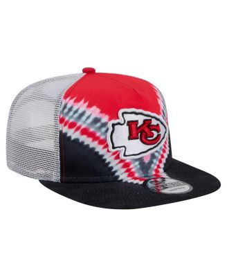 Men's Red/Black Kansas City Chiefs Throwback Dye Golfer Snapback Hat