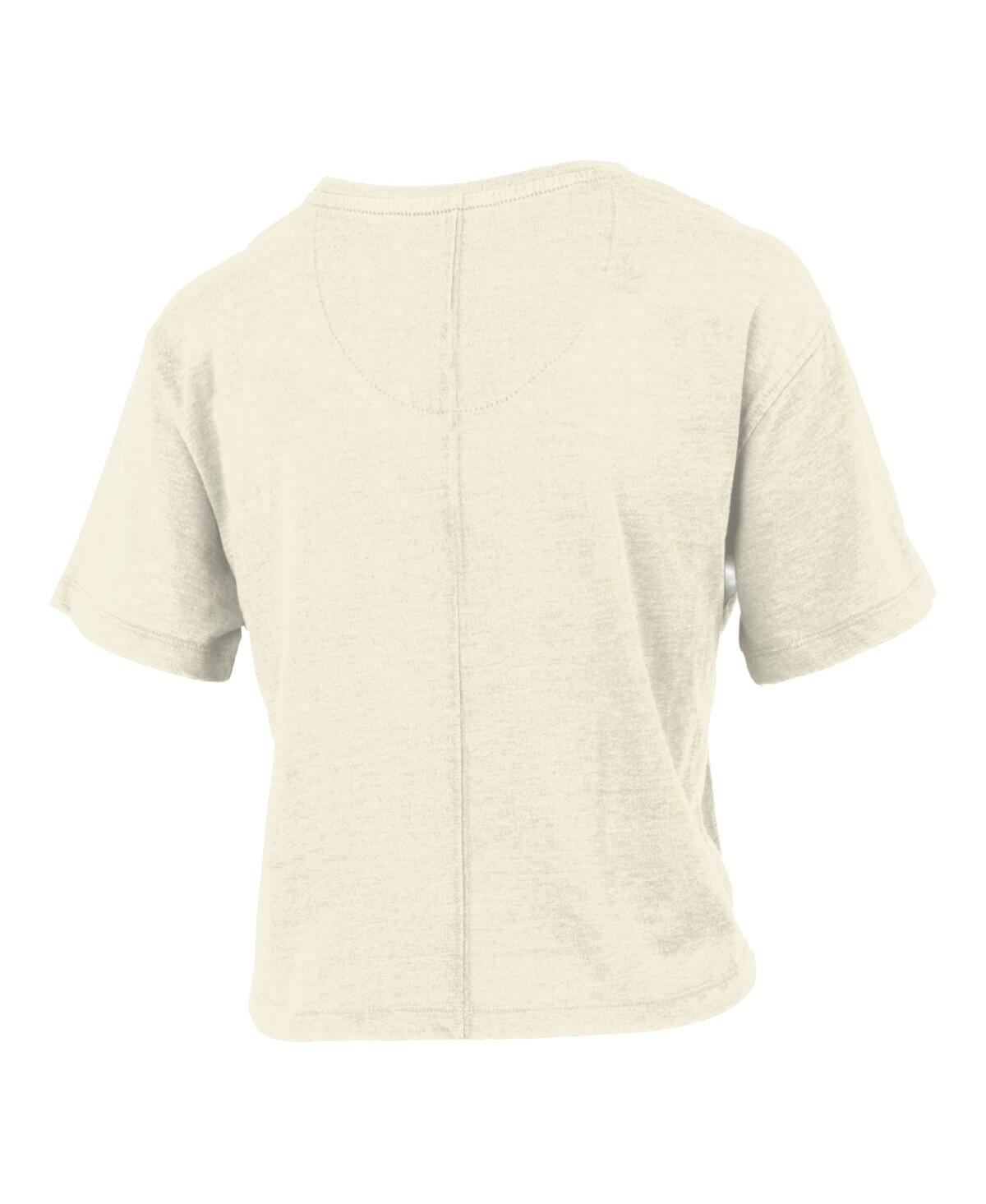 PRESSBOX WOMEN'S CREAM FLORIDA GATORS BUCKLER VINTAGE CROPPED T-SHIRT 