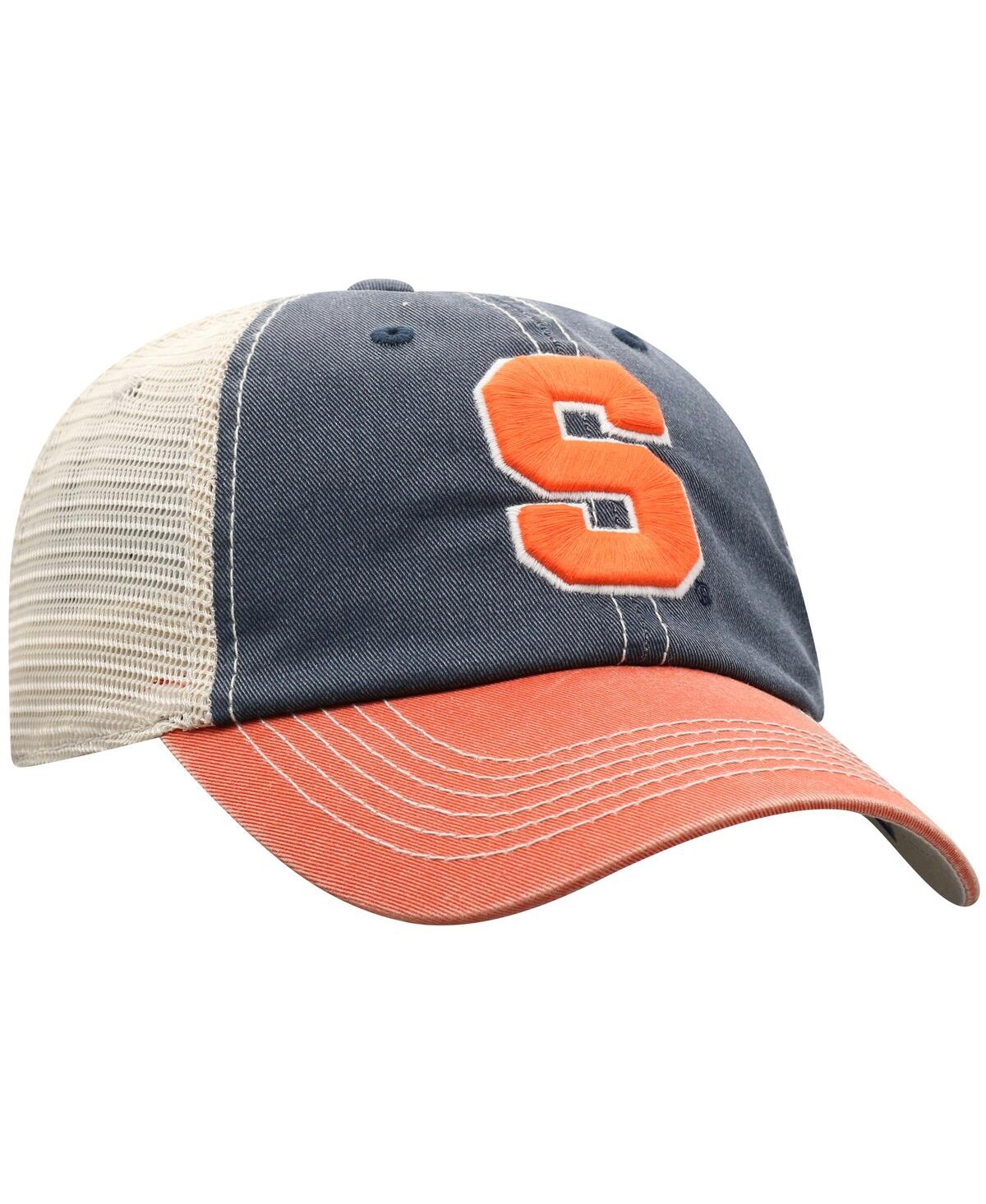 Top Of The World Men's True Navy Syracuse Orange Off Road Three-tone Vintage Adjustable Trucker Hat In Navy