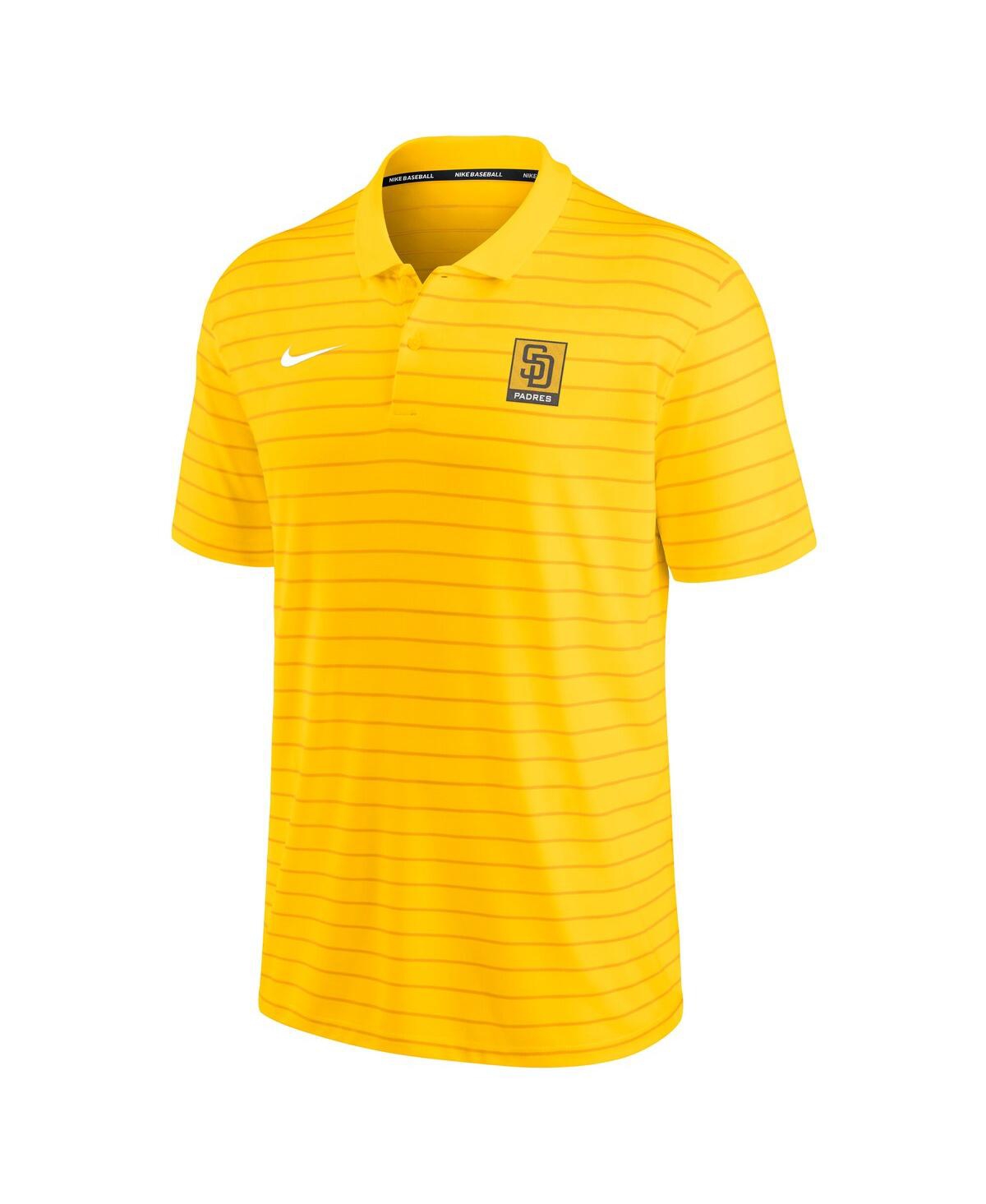 Nike Men's  Gold San Diego Padres Authentic Collection Victory Striped Performance Polo Shirt In Gold