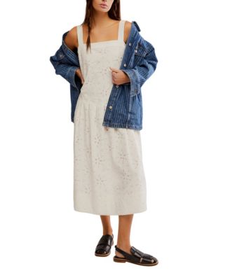 primavera eyelet midi dress Free People Primavera Eyelet Midi Dress in White