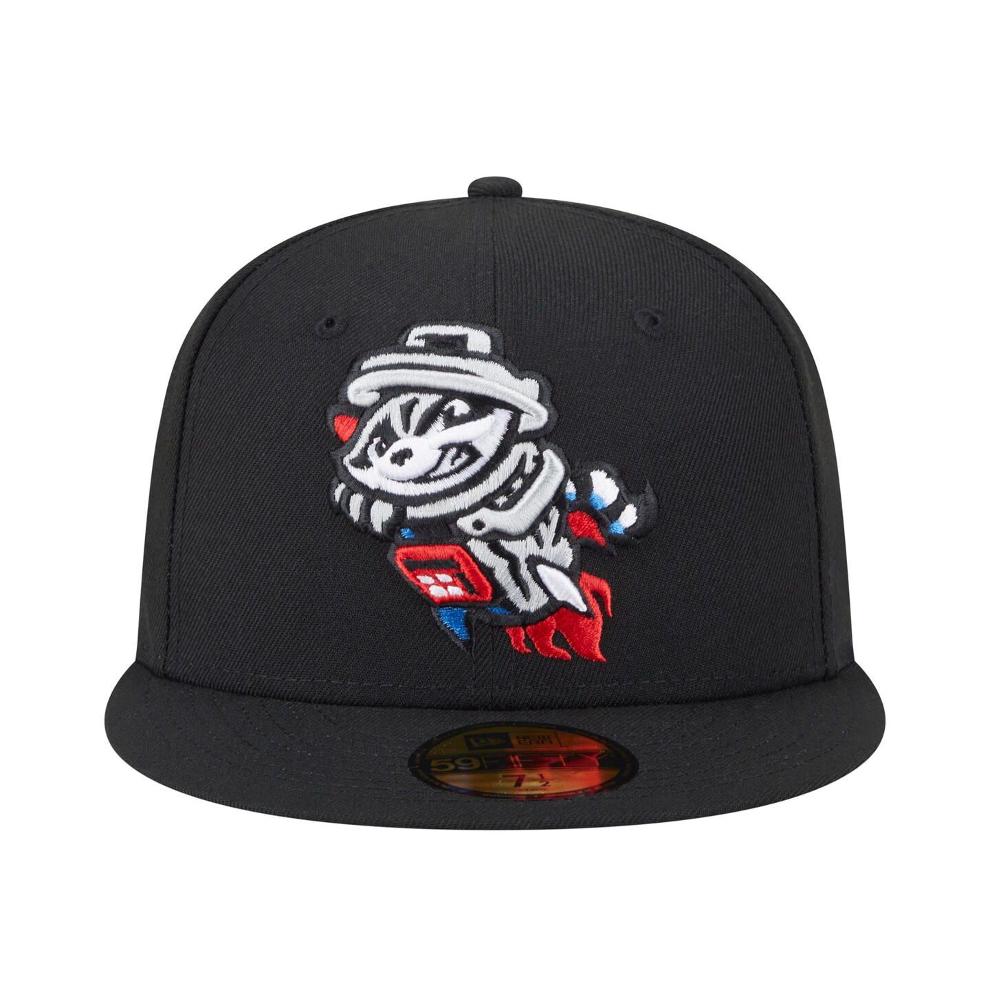 Мужская бейсболка New Era 59FIFTY Rocket City Trash Pandas Authentic Collection, Black — фото 4
