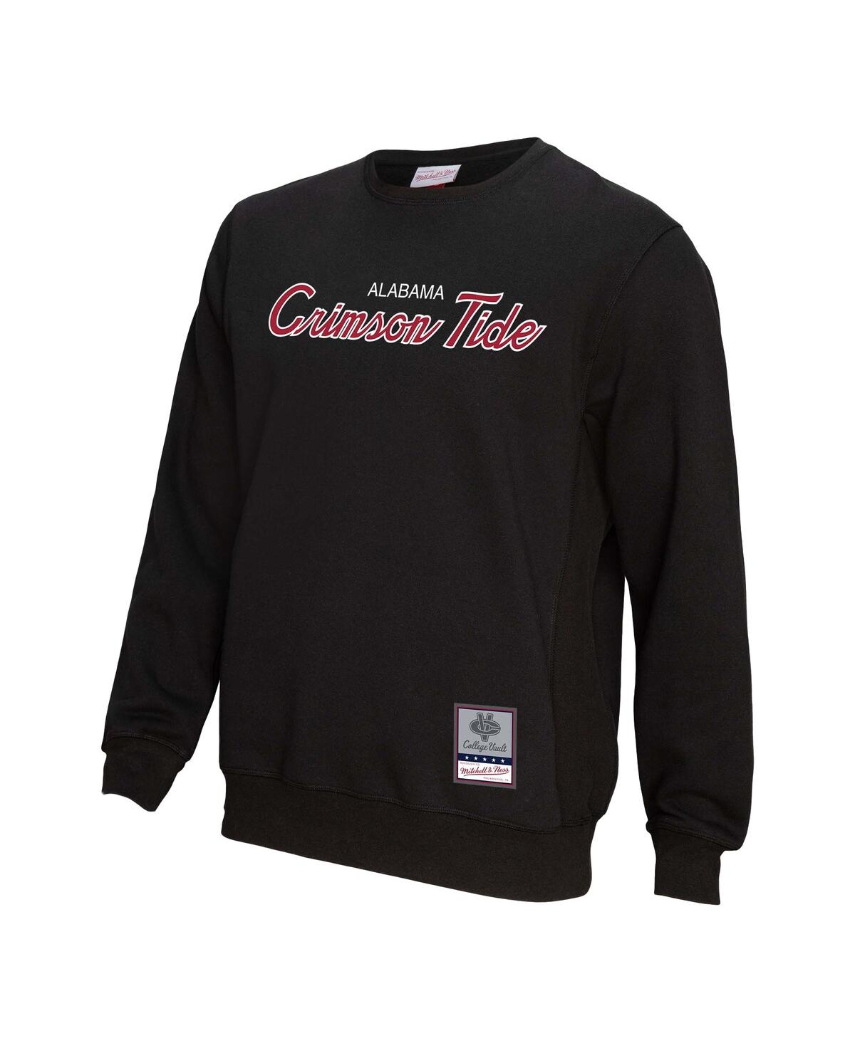Mitchell & Ness Men's Black Alabama Crimson Tide Elite Script Pullover Sweatshirt In Black