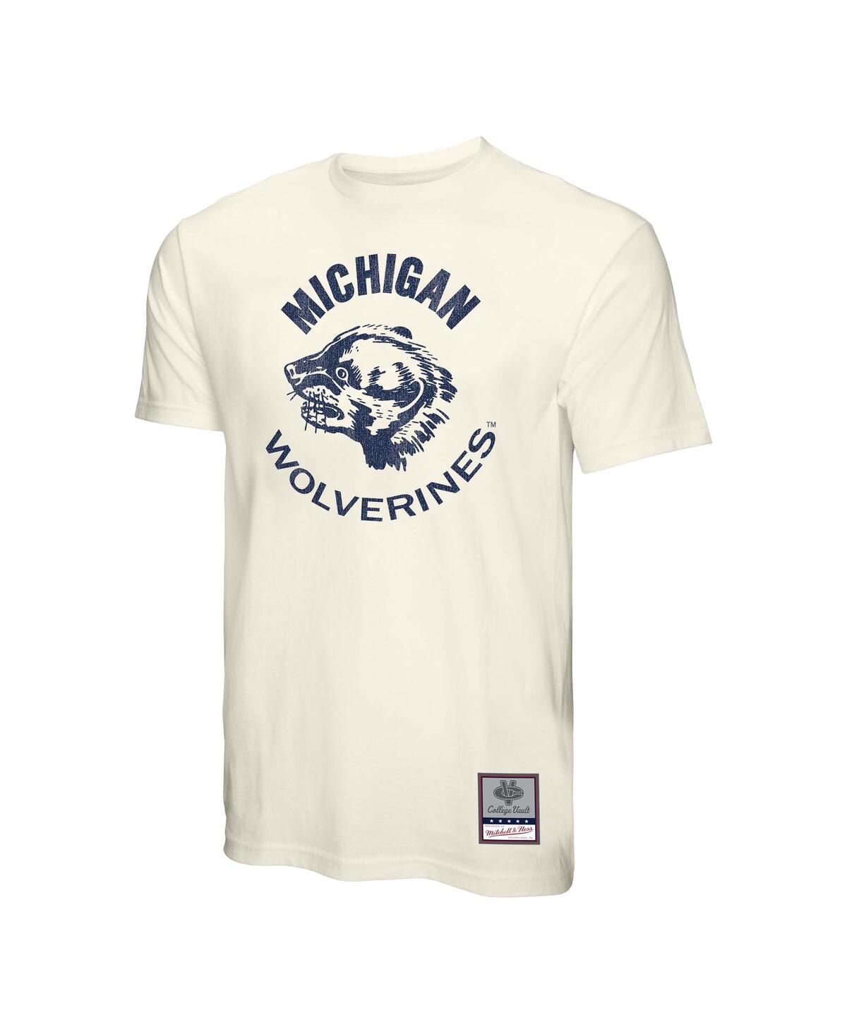 Mitchell & Ness Men's Cream Michigan Wolverines Vintage Tone T-shirt In Cream