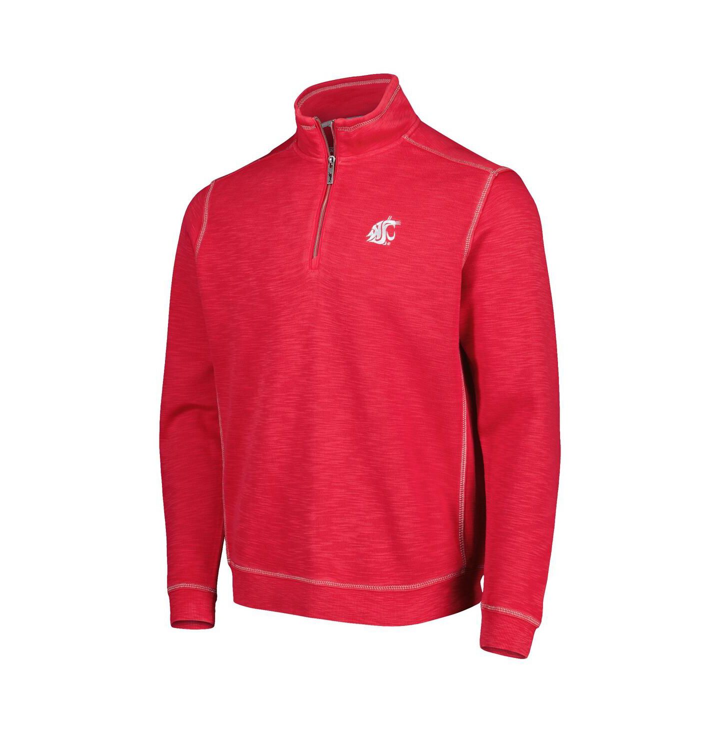 Мужская куртка Tommy Bahama Crimson Washington State Cougars Sport Tobago Bay Tri-Blend Mock Neck Half-Zip — фото 3