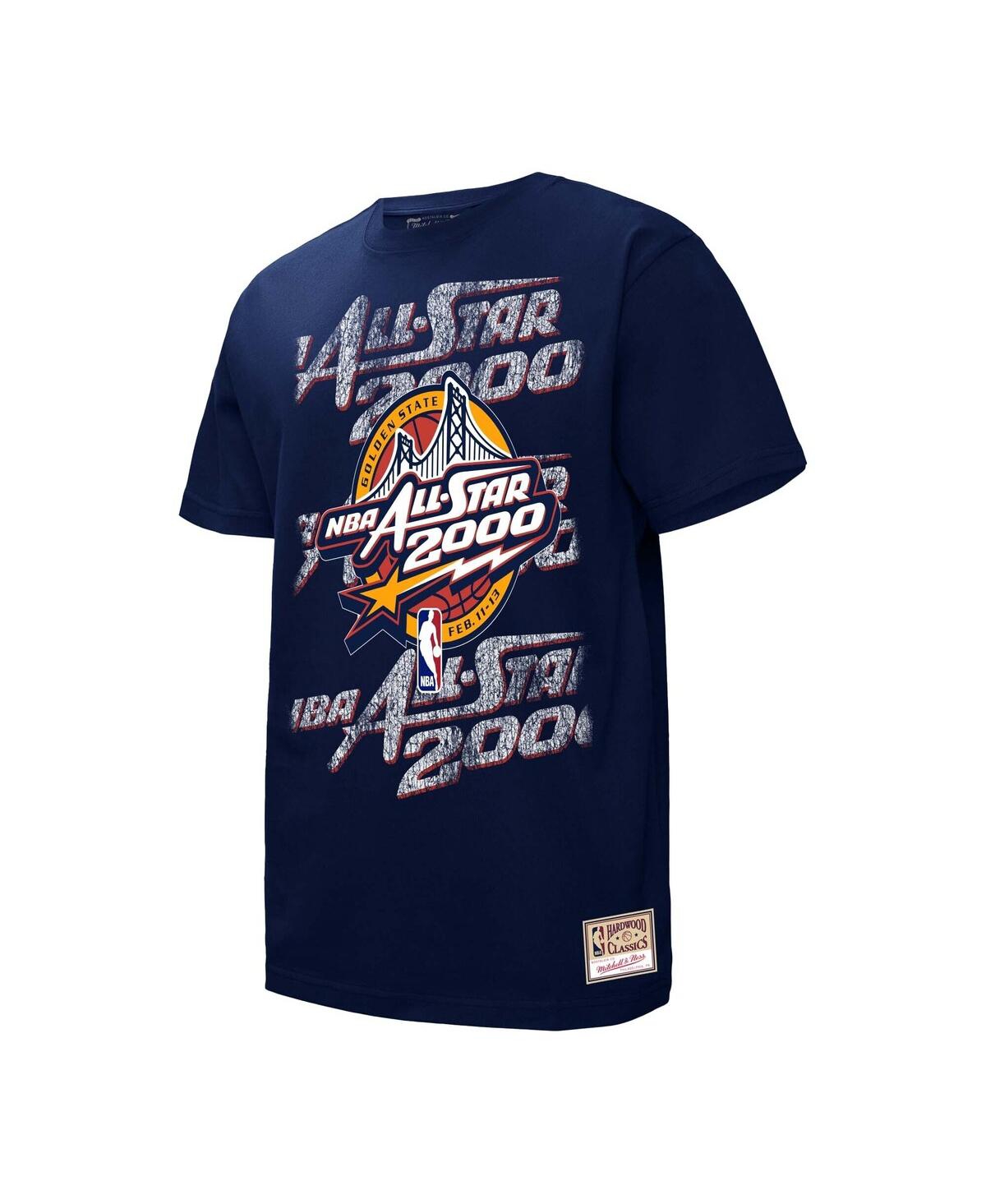 Mitchell & Ness Men's And Women's Navy 2000 Nba All-star Game Distressed Hardwood Classics Throwback T-shirt In Navy