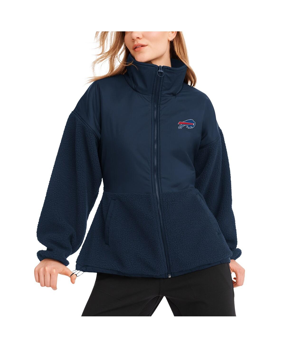 Dkny Sport Women's Navy Buffalo Bills Drew Mixed Media Full-Zip Jacket - Navy
