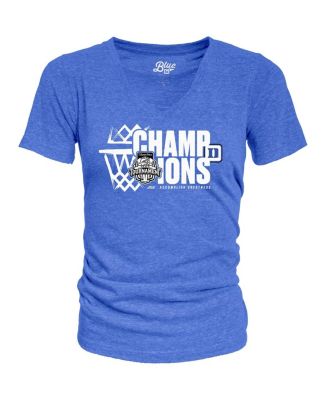 Blue 84 - Women's Royal Duke Blue Devils 2025 ACC Men's Basketball Conference Tournament Champions Tri-Blend V-Neck T-Shirt