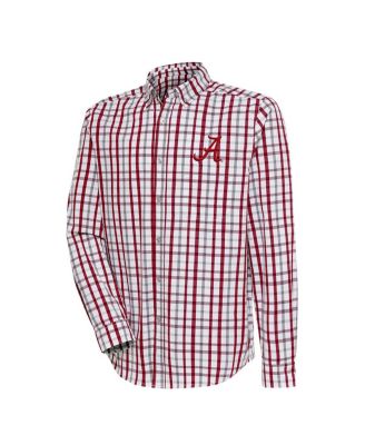 Antigua - Crimson/Gray Alabama Crimson Tide Tending 2 Button-Down Long Sleeve Shirt