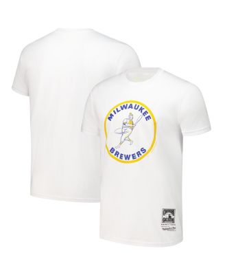 Mitchell & Ness - Men's White Milwaukee Brewers Cooperstown Collection Logo T-Shirt