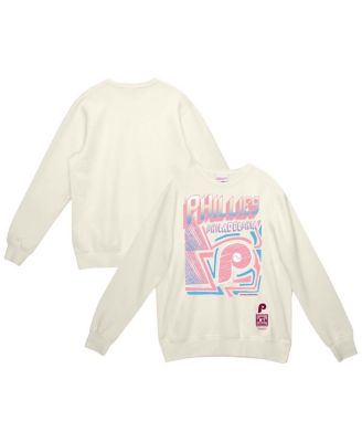 Mitchell & Ness - Men's Cream Philadelphia Phillies Sidewalk Sketch Pullover Sweatshirt