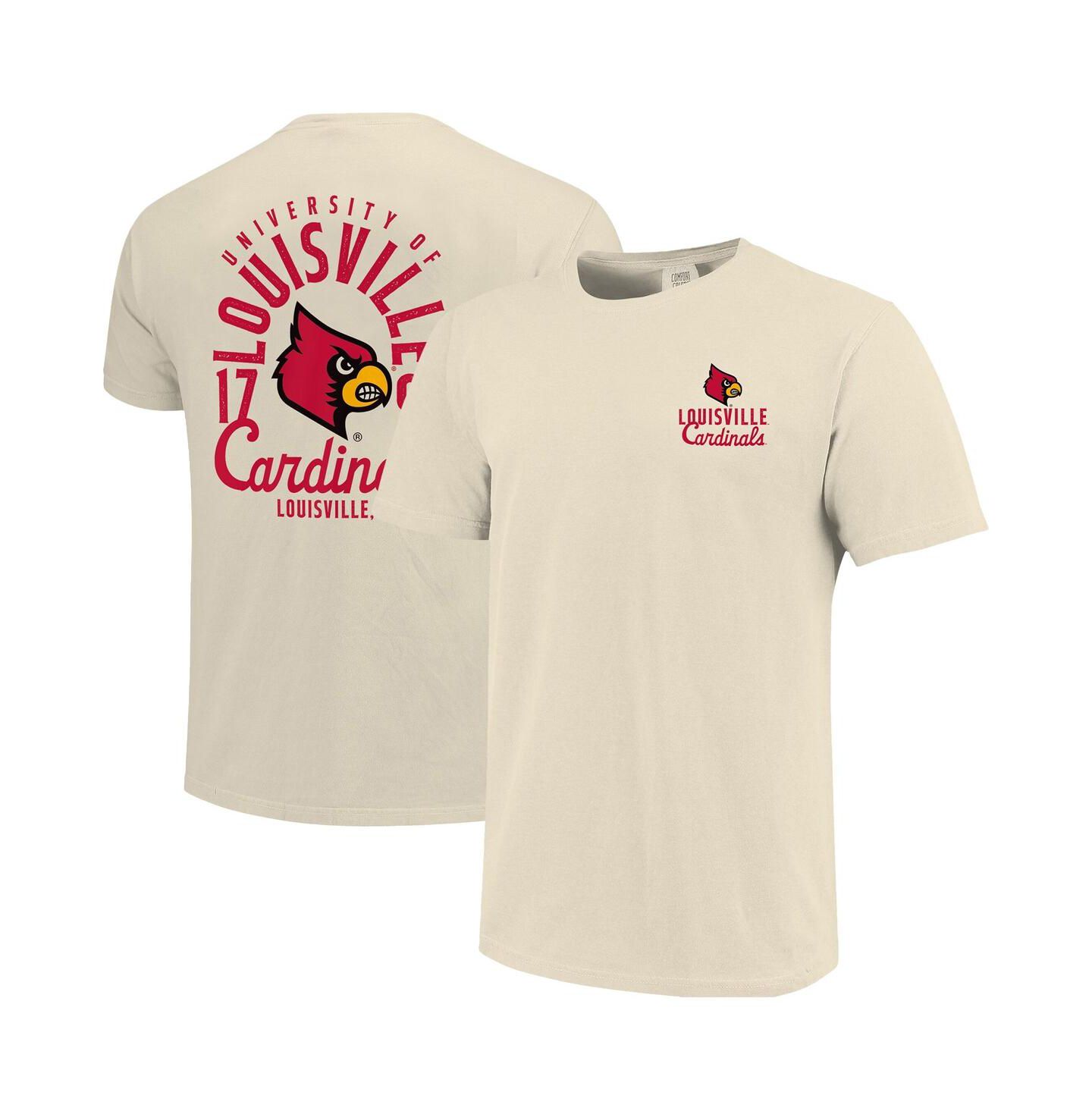 Мужская футболка Image One Cream Louisville Cardinals Comfort Colors Mascot Overlay — фото 1