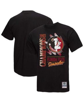 Mitchell & Ness - Men's  Black Florida State Seminoles Retro Brush Mineral Wash T-Shirt