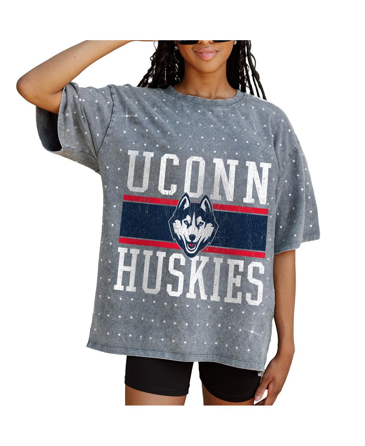 Shop Gameday Couture Women's Gray Uconn Huskies On The Ball Oversized T-shirt