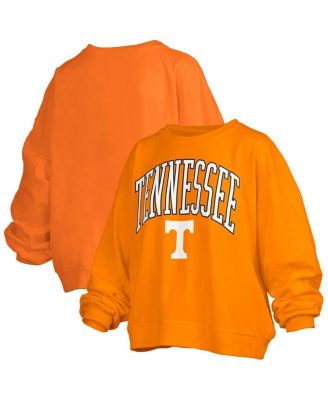 Pressbox - Women's Tennessee Orange Tennessee Volunteers Janise Arch Over Logo Waist Length Oversized Pullover Sweatshirt