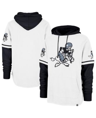 '47 Brand - Men's White/Black Dallas Cowboys Throwback Shortstop Pullover Hoodie