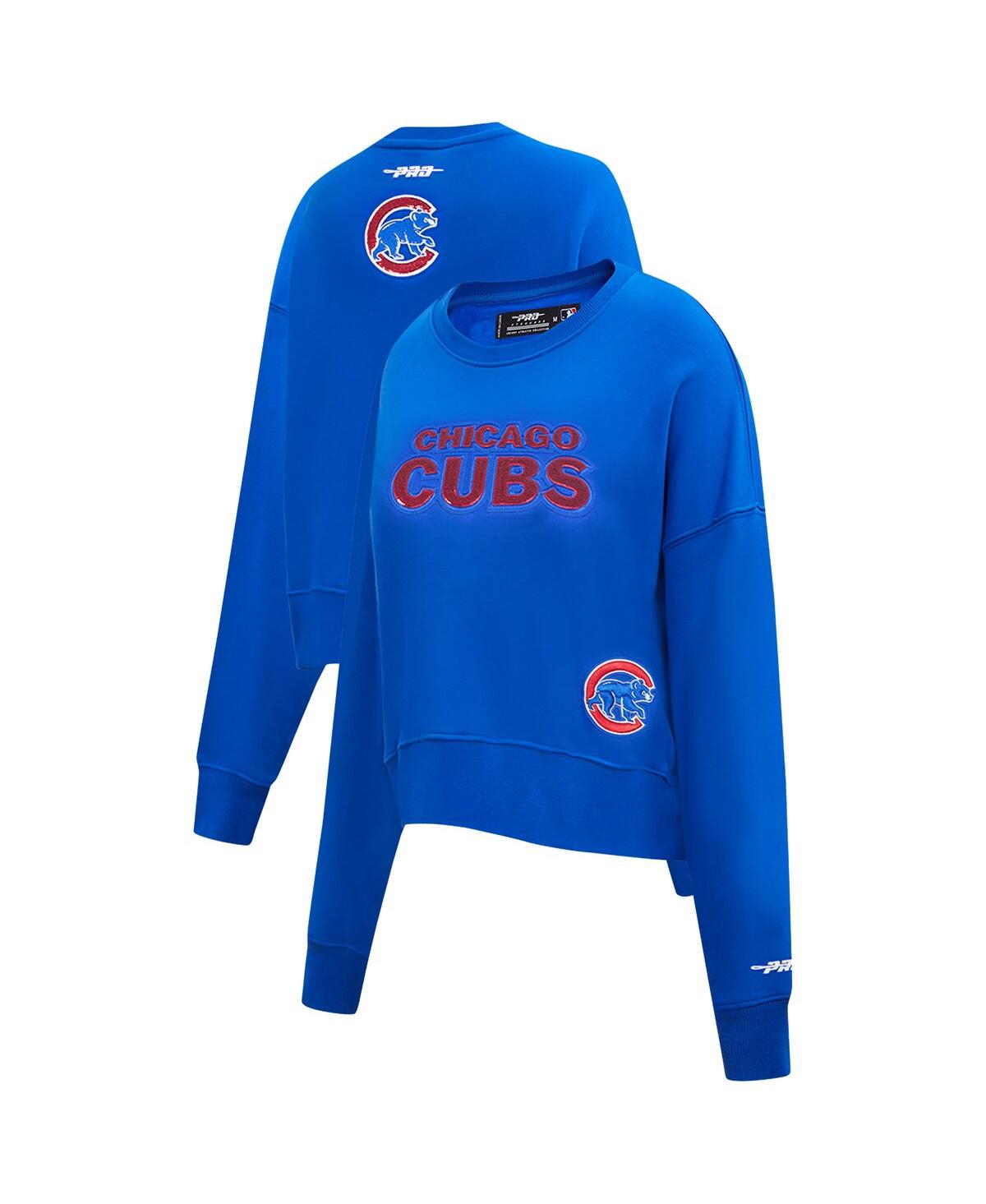 Pro Standard Women's Royal Chicago Cubs Game Day Classics Crewneck Pullover Sweatshirt In Royal