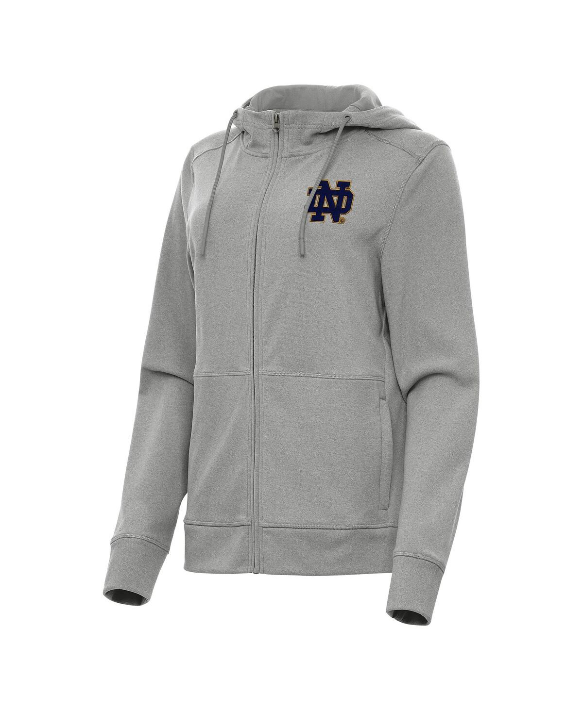 Women's Heather Gray Notre Dame Fighting Irish Seeker Full-Zip Hoodie - Heather Gray