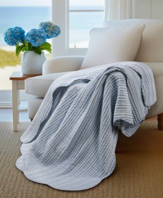 Martha Stripe Reversible Quilted Throw, 50" x 60"