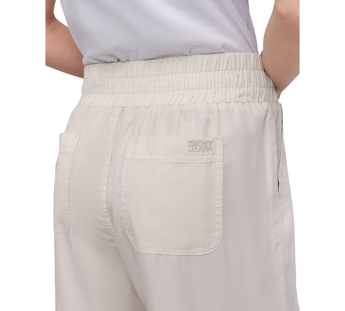 DKNY JEANS PETITE PULL-ON WIDE-LEG PANTS 