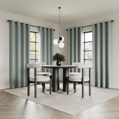 Sarasi Contrast Tweed Magnetic Closure 100% Blackout Grommet Curtain Panel