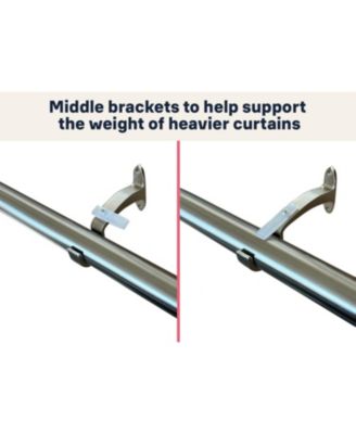 Adjustable Rustproof Wrap-Around 1" Diameter Curtain Rod for Blackout Drapes