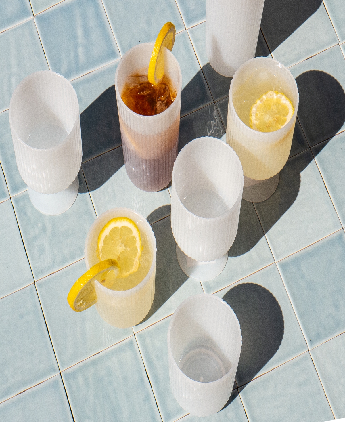 Tarhong Mesa Jumbo Glasses, Set Of 6 In White